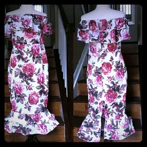 PRETTYLITTLETHING off shoulders floral Dress